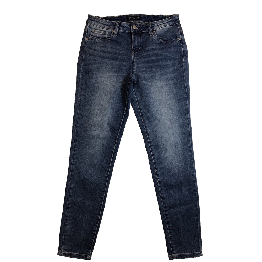 Versona Jeans Women's Size 27 Denim Blue Contemporary Skinny Leg Mid Rise 28x26